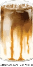 Watercolor caramel macchiato watercolor illustration isolated element