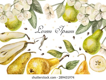Watercolor card, invitation. Vector illustration
