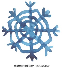 Watercolor card with snowflakes