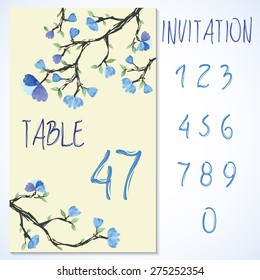 Watercolor card templates for wedding invitation, save the date cards, mothers day, valentines day, birthday cards with inscription Vector illustration eps 10