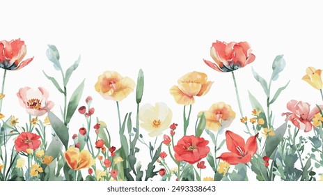 Watercolor carnations and tulips, flower frame, mother's day poster, women's day, women, mother, birthday, valentine's day