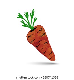 Watercolor carrot sketch for your design. Vector illustration