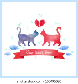 Watercolor cats.