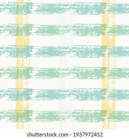 watercolor check ; vector, seamless pattern, hand painting, plaid Texture of plaid material in pastel tones Ethnic background. Vector