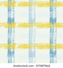 watercolor check ; vector, seamless pattern, hand painting, plaid Texture of plaid material in pastel tones Ethnic background. Baby boy blue pastel color plaid seamless pattern.