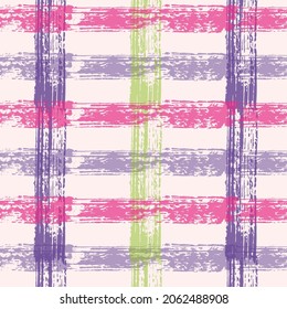watercolor check ; vector, seamless pattern, hand painting, plaid Crossing horizontal and vertical lines with torn paper effect. Ethnic background. Baby boy blue pastel color plaid seamless pattern.