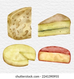 watercolor cheese clip art collection