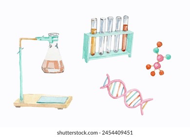 Aquarellchemie und Naturwissenschaften Elemente