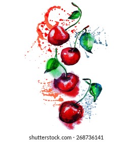 watercolor cherry