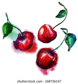 watercolor cherry