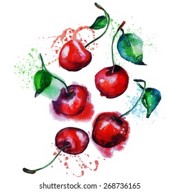 watercolor cherry