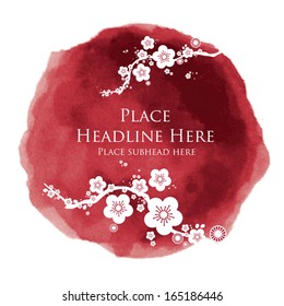 watercolor cherry blossom template 