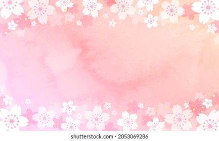 Watercolor cherry blossom vector illustration background