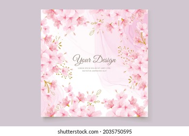 watercolor cherry blossom wedding invitation card se