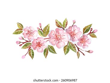 Floral Seamless Watercolor Frame Border Pink Stock Illustration 202354576