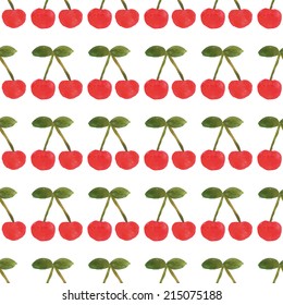Watercolor cherry pattern