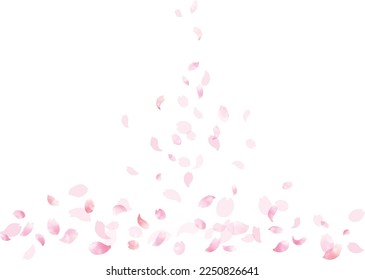 Pétalos de cerezo acuarela bailando en el marco del viento, fondo