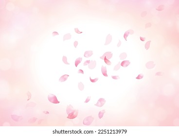Watercolor Cherry Petals Dancing in the Wind Frame, Background