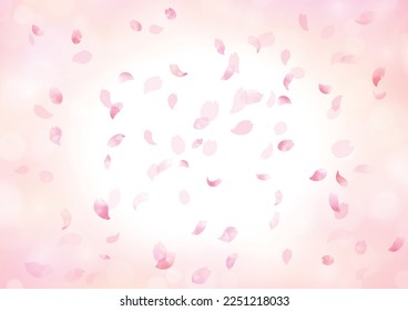 Watercolor Cherry Petals Dancing in the Wind Frame, Background