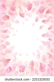 Watercolor Cherry Petals Dancing in the Wind Frame, Background