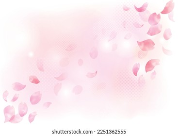 Watercolor Cherry Petals Dancing in the Wind Frame, Background