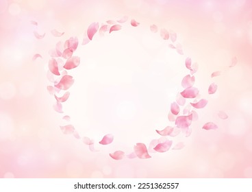Watercolor Cherry Petals Dancing in the Wind Frame, Background