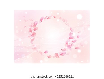 Watercolor Cherry Petals Dancing in the Wind Frame, Background