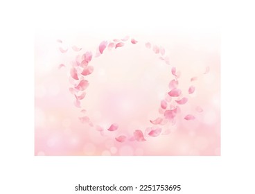 Watercolor Cherry Petals Dancing in the Wind Frame, Background
