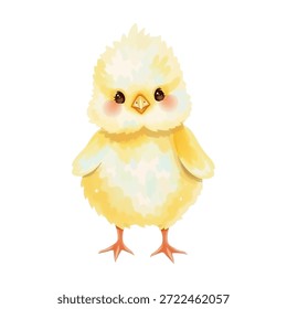 Pollo de la acuarela, día de Pascua, aislado en el fondo blanco. Pájaros para tarjetas de felicitación, carteles y diseños de boda.