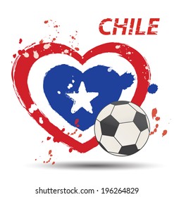 Watercolor in Chile flag concept