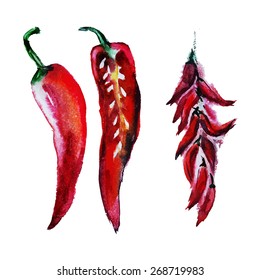 watercolor chili pepper