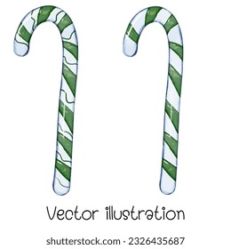 watercolor christmas candy vector illustration christmas day