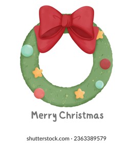 Watercolor Christmas decoration items, for invitation and greeting card on happy holiday