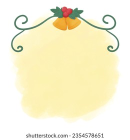Watercolor Christmas frame, for invitation and greetings in happy season