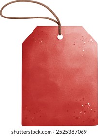 Watercolor Christmas Gift Tag Vector Illustration Isolated on White Background	