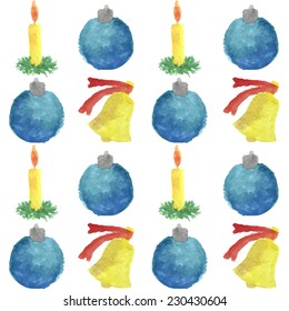 Watercolor Christmas seamless pattern