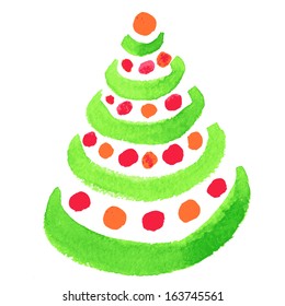 Watercolor Christmas tree