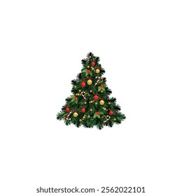 watercolor christmas tree coniferous forest. Vector illustration for holiday cards and greetings.