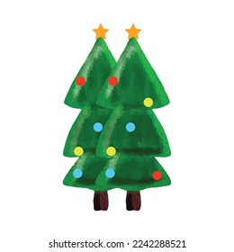 Watercolor Christmas tree for Christmas stuff
