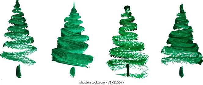 Watercolor Christmas trees