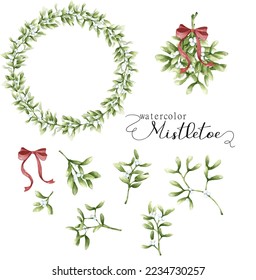 Watercolor Christmas Wreath Clipart, Christmas Mistletoe Card Templates, Watercolor Holly Jolly Clipart, Christmas Wreath Graphics, Christmas Card Templates, Watercolor Holiday Card Borders,Mistletoe