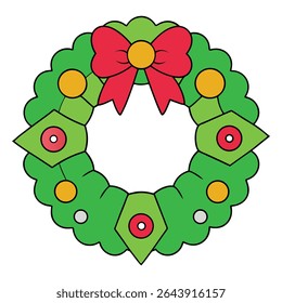 Watercolor Christmas wreath with pine branches, red berries, holly leaves, and festive ornaments—hand-painted in soft, elegant tones for a warm holiday feel.
