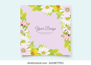 watercolor CHRYSANTHEMUM card set design
