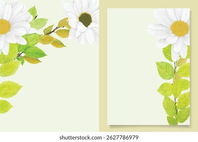 watercolor CHRYSANTHEMUM card set design