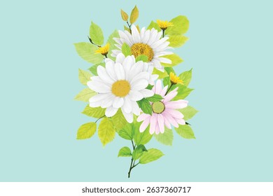 watercolor CHRYSANTHEMUM card set design