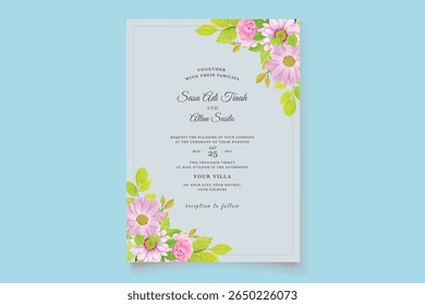watercolor CHRYSANTHEMUM card set design
