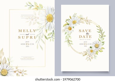 WATERCOLOR CHRYSANTHEMUM WEDDING invitation card set