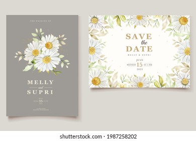 WATERCOLOR CHRYSANTHEMUM WEDDING invitation card set