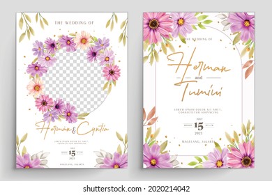 
WATERCOLOR CHRYSANTHEMUM WEDDING invitation card set