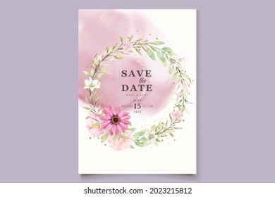 WATERCOLOR CHRYSANTHEMUM WEDDING invitation card set